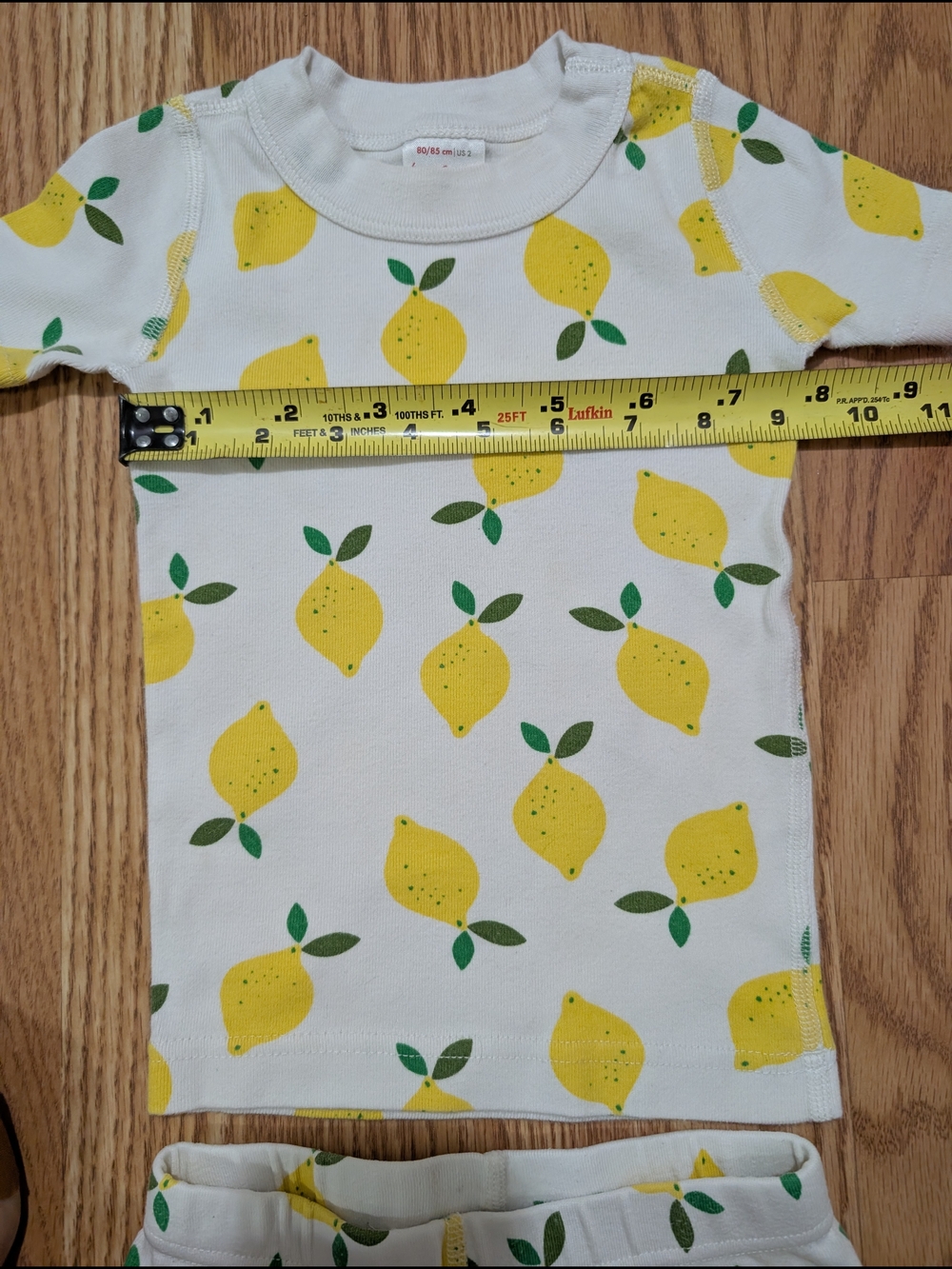 Hanna Andersson Lemon Short Sleeve Pajama Set 80/85 2T Organic Cotton - Picture 9 of 11